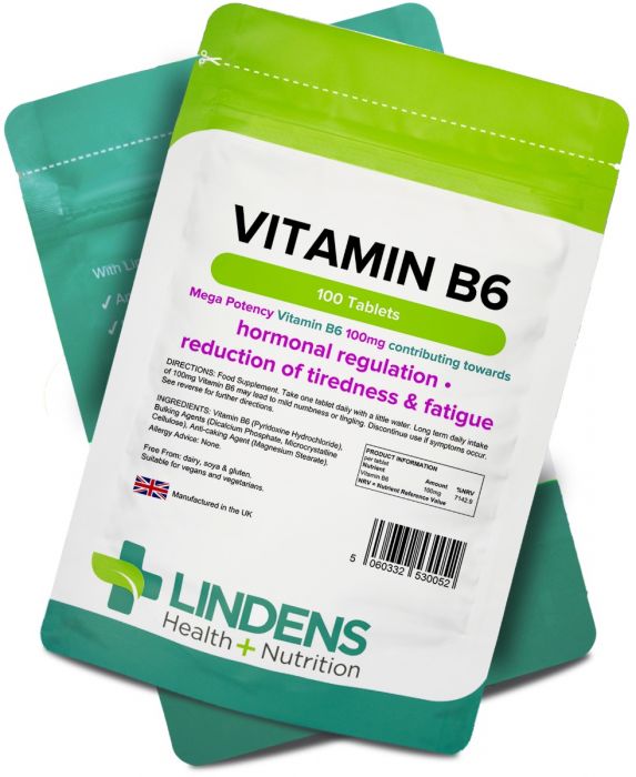 Vitamine B6 Lindens 100mg - Pack De 300 Comprimés (3 Paquets), 1 Par Jour, Neuf Sous Blister
