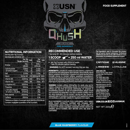 USN Qhush Black Pre-Workout