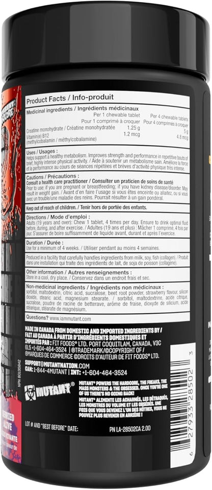 Mutant Creatine Bytz, 80 Chewable Tablets