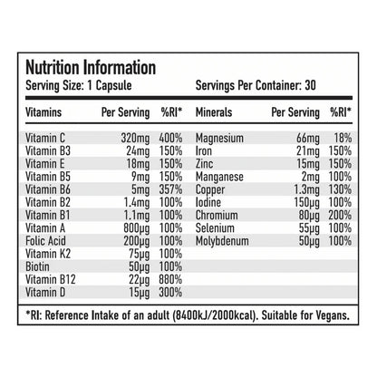 Per4m Multi Vita+min, 30 Capsules, 1-a-day