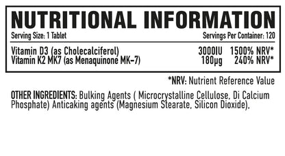 Per4m Vitamin D3 Plus K2, 120 Tablets