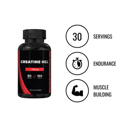 Strom Sports Creatine HCl, 80 Servings, 160 Capsules