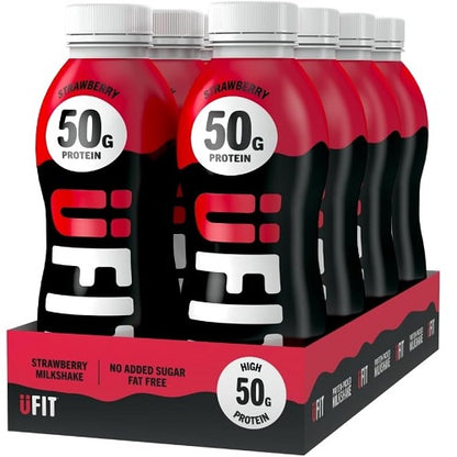 UFIT Protein Shakes, 8 x 500ml, 50g Protein Per Bottle