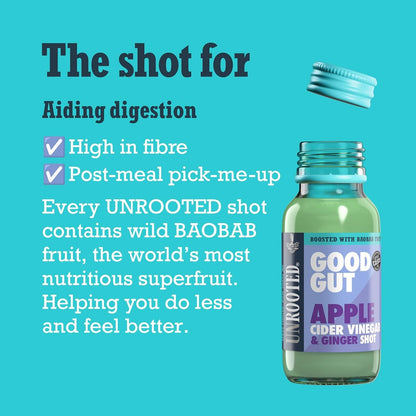 Unrooted Good Gut Shots, 12 x 60ml, Baobab