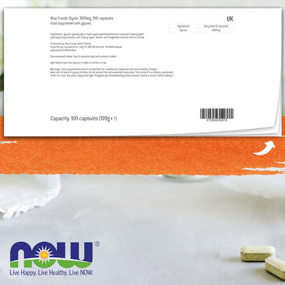 Now Foods Glycine 1000mg, 100 Veg Capsules