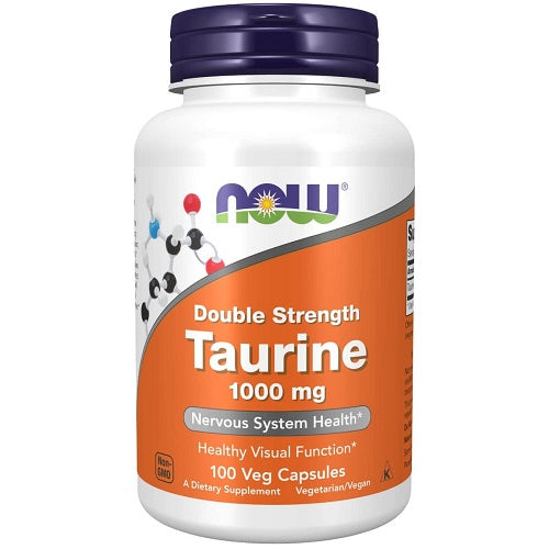 Now Foods Taurine 1000mg, Double Strength, 100 Veg Capsules