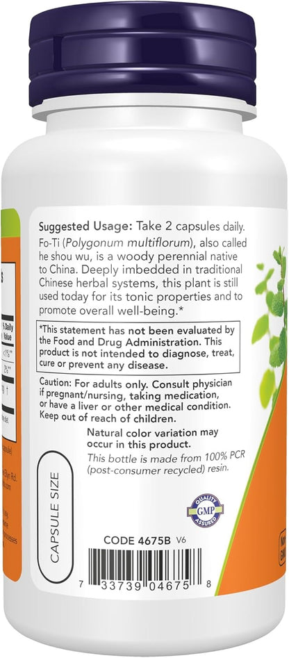 Now Foods Fo-Ti (Ho Shou Wu) 560mg, 100 Capsules